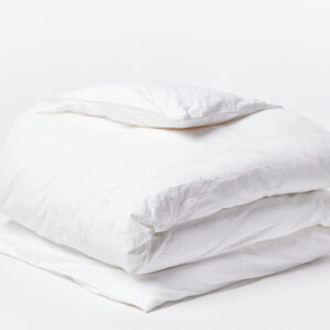 Indigo Chambray Lightweight Crinkled Organic Percale Duvet Cover for Everyday Bedding
