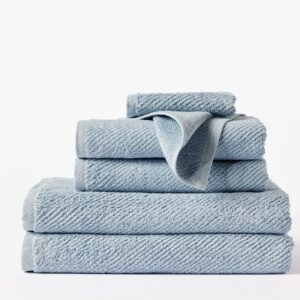 Quick-Dry Twill Organic Cotton Towels - Stone Blue