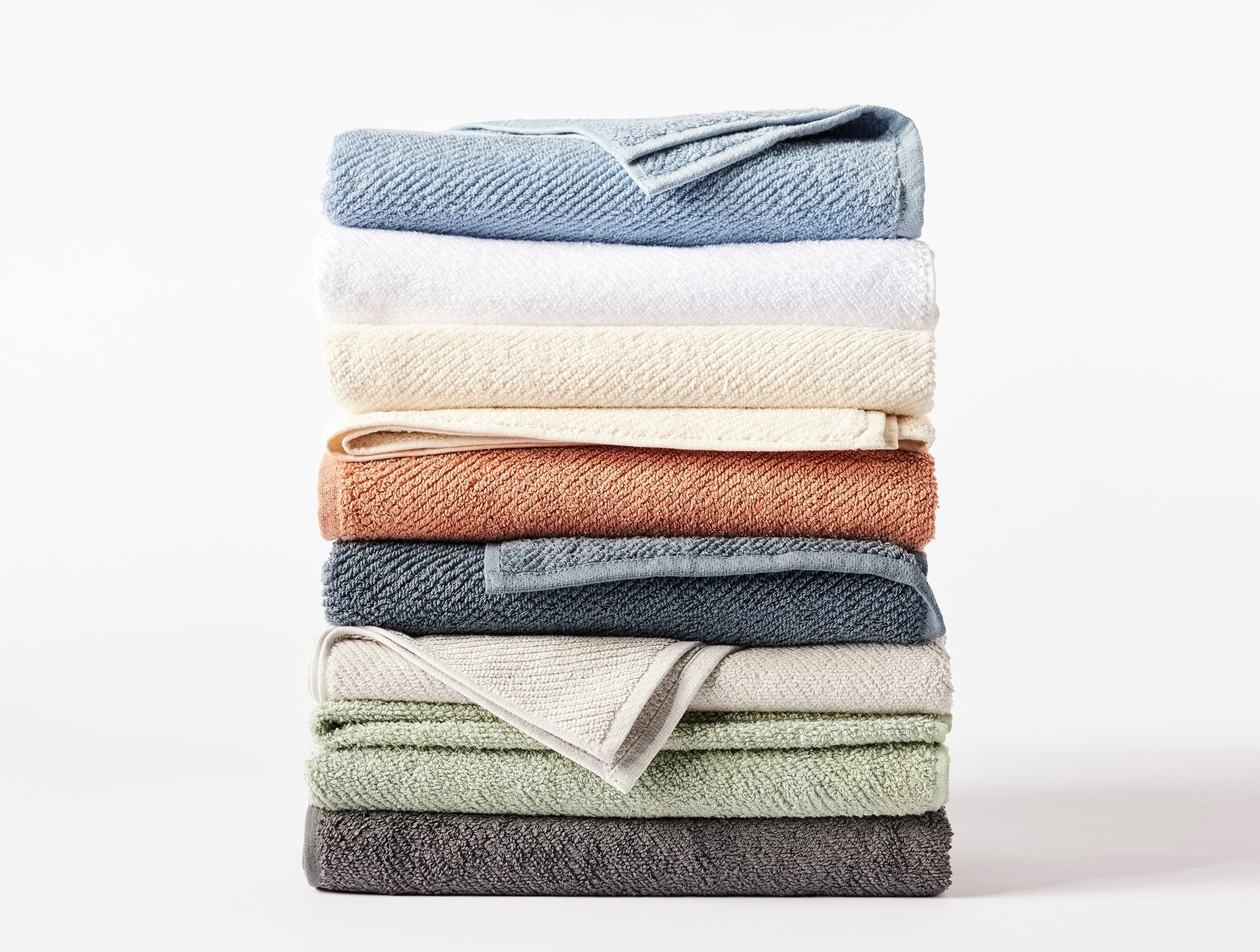 Quick-Dry Twill Organic Cotton Towels - Stone Blue - Image 5