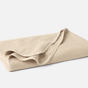 Pewter Honeycomb Jacquard Organic Percale Blanket