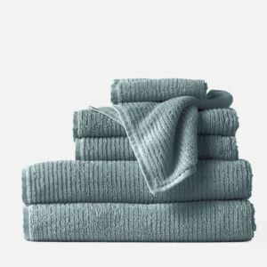 Lightweight Channel-Weave Organic Cotton Towels - Lagoon