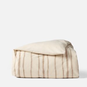 Fawn Breathable Striped Organic Cotton Duvet Cover