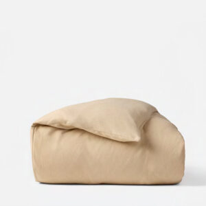 Alpine White Soft Herringbone Brushed Organic Flannel Duvet Cover
