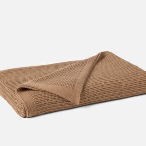 Natural Undyed Breathable Knit Organic Cotton Throw Blanket