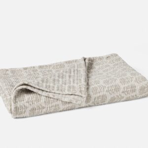 Fawn Chrysanthemum Matelasse Printed Organic Cotton Throw Blanket