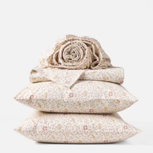Tidal Meadow Breathable Printed Meadow Print Organic Percale Sheet Set
