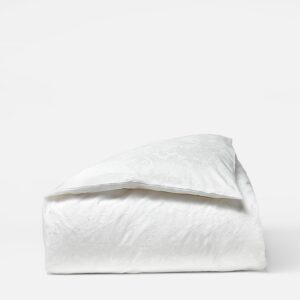 Alpine White Jacquard Organic Percale Duvet Cover