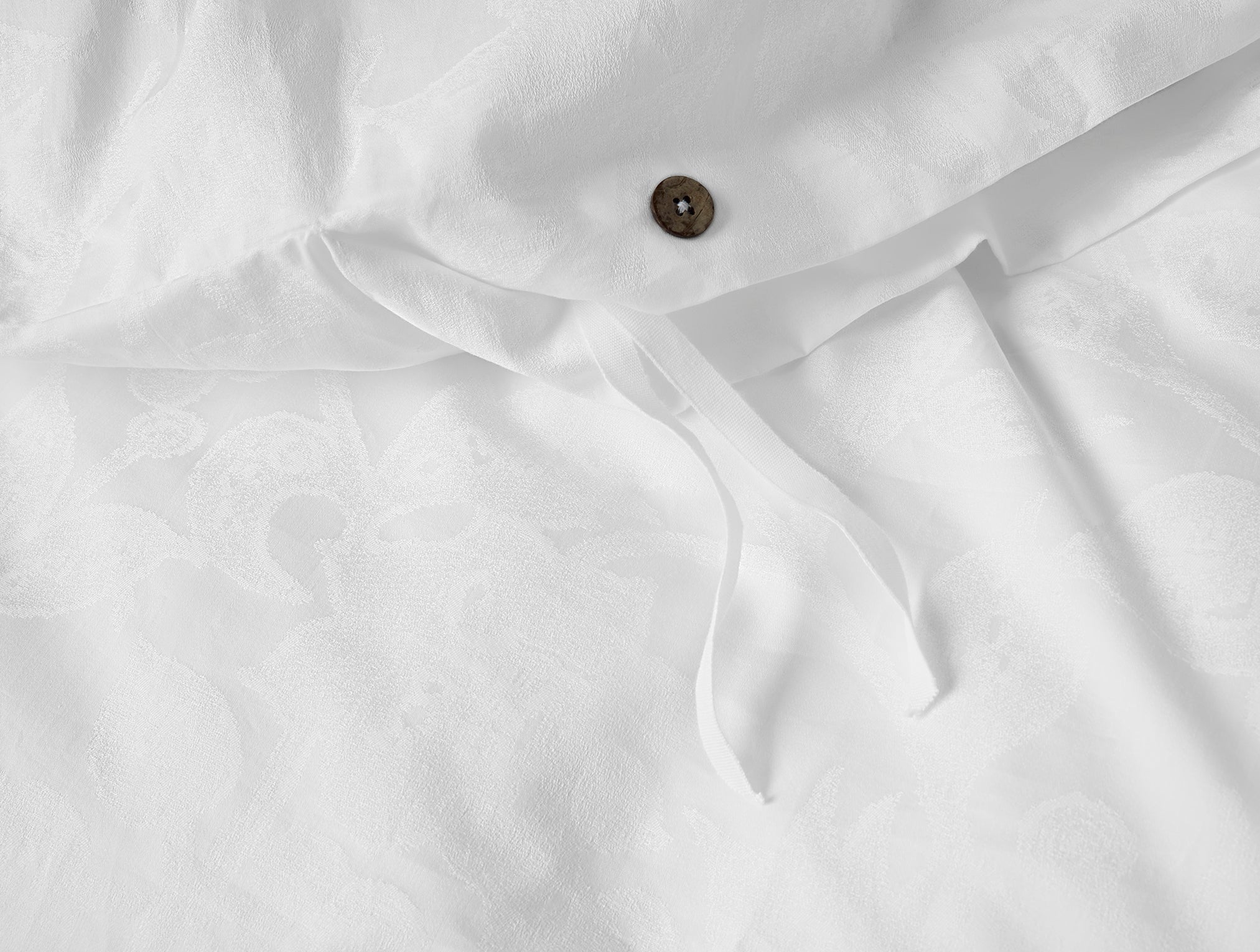 Alpine White Jacquard Organic Percale Duvet Cover - Image 5