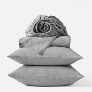 Alpine White Breathable Organic Linen Sheet Set for Layered Comfort