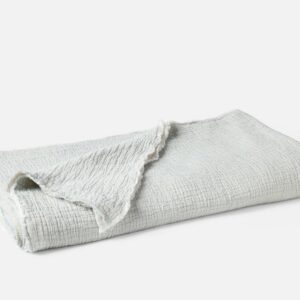 Natural Undyed Matelasse Wave Textured Organic Cotton Coverlet
