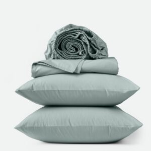 Dew Blue Smooth Organic Percale Sheet Set for Cozy Rooms