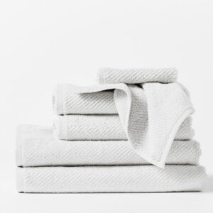 Quick-Dry Twill Organic Cotton Towels - Alpine White