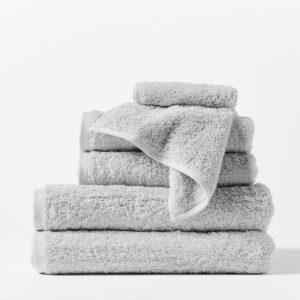 Plush Long-Loop Organic Cotton Towel Set - Fog