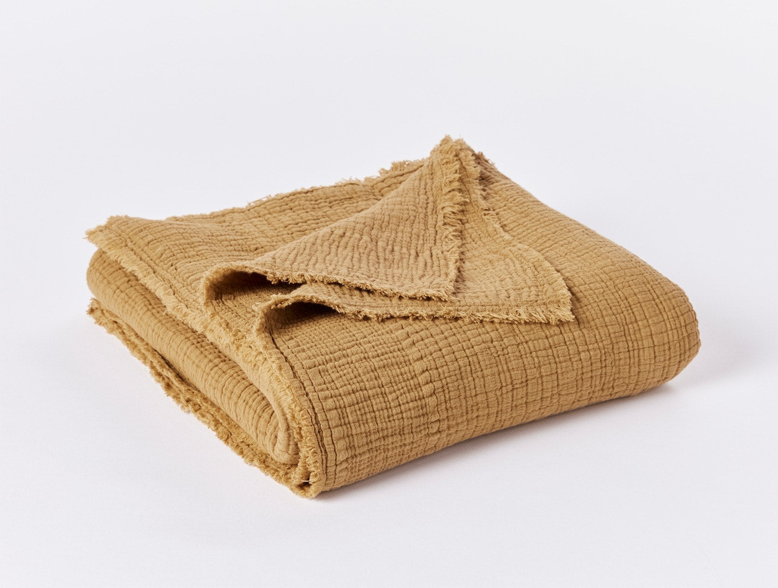 Juniper Relaxed Matelasse Wave Textured Linen Organic Cotton Throw Blanket