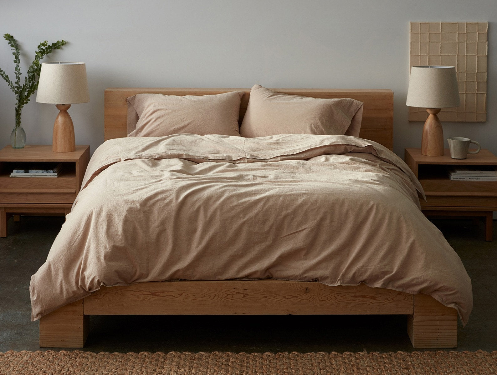 Hazel Chambray Lightweight Crinkled Organic Percale Duvet Cover Set - Image 2