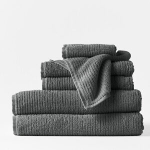 Lightweight Channel-Weave Organic Cotton Towels - Shadow